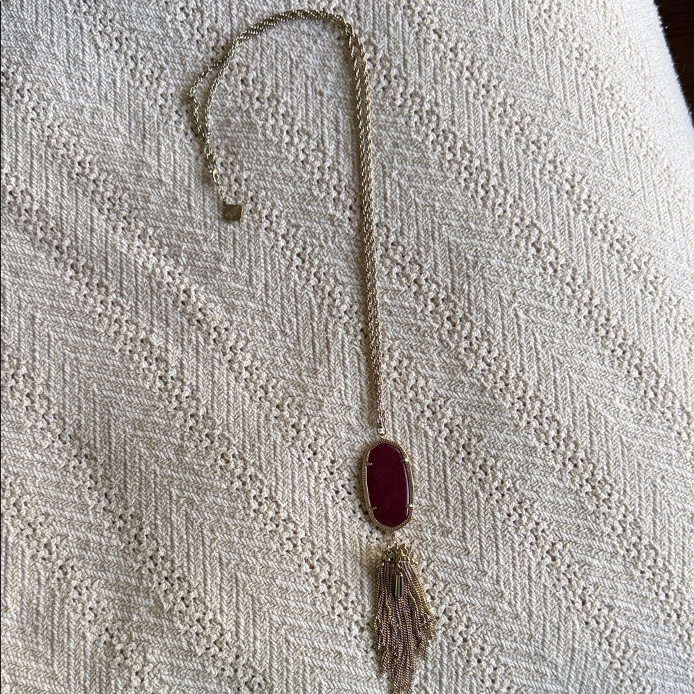 Kendra Scott Elegant Gold and Red Pendant Necklace
